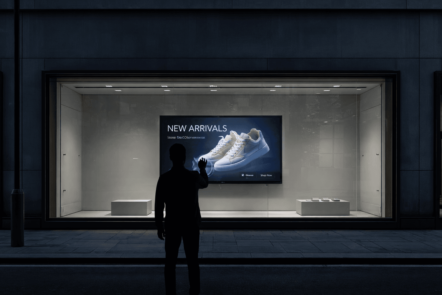 Shop window enhanced with WindowShopper digital display