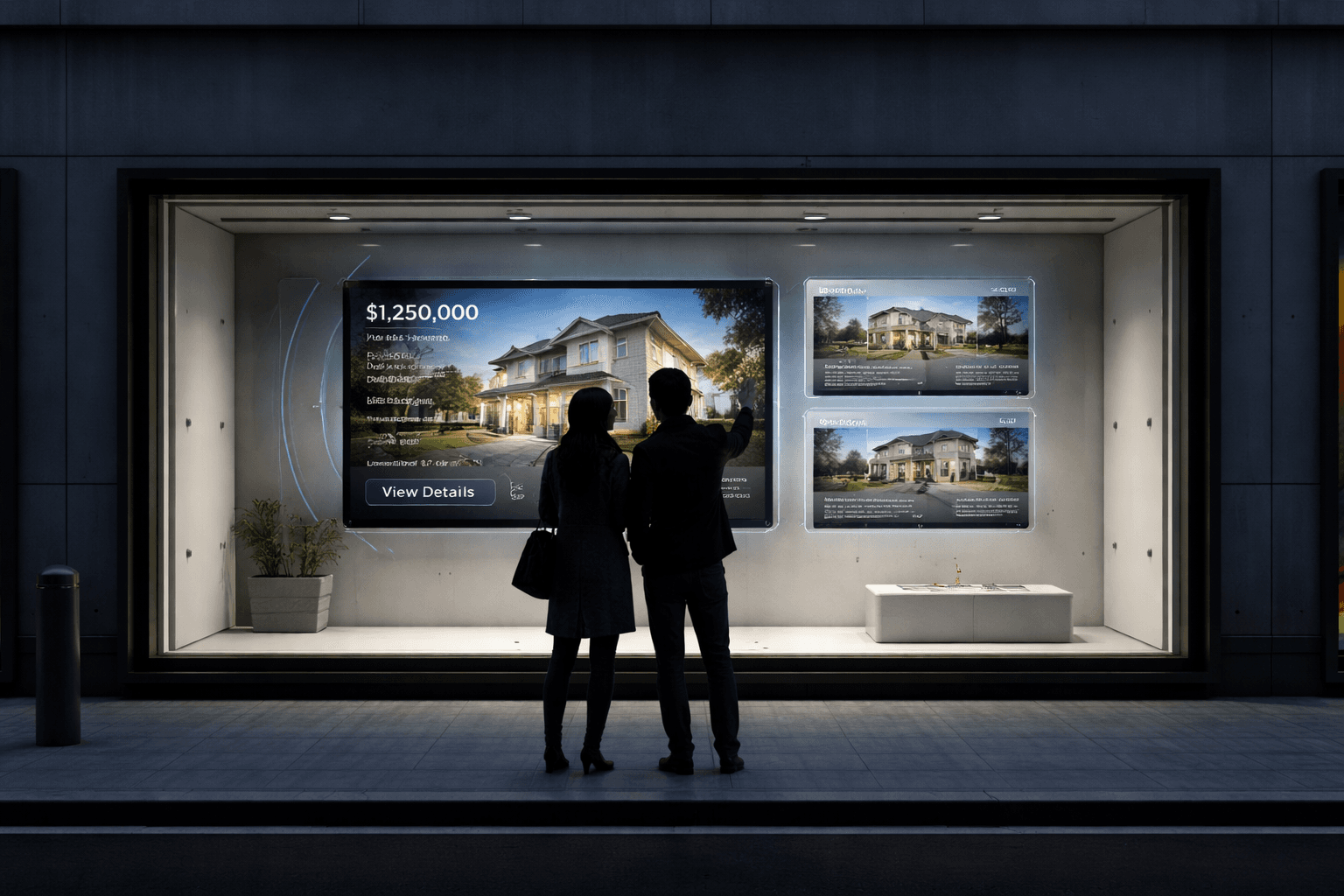 Retail storefront with an interactive window experience
